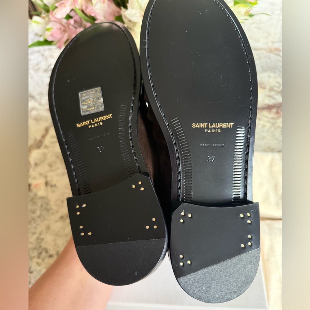 Saint Laurent YSL Le Loafer Cassandre Penny Loafers in Brown Suede - Size 37 - Picture 8 of 16